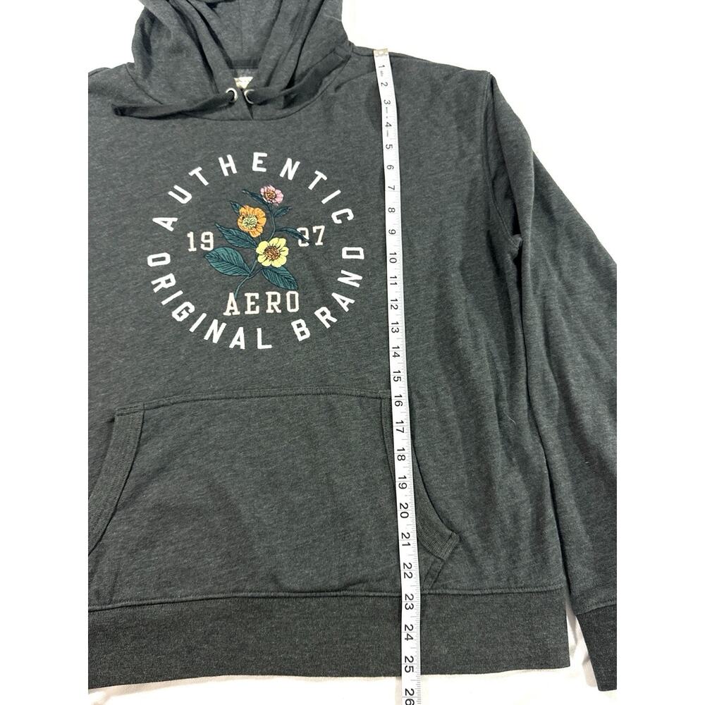 Aeropostale Fleece Hoodie Sweatshirt Gray Womens Sz XL Pullover Embroidered - Picture 5 of 11